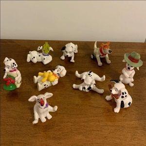 Disney Vintage (1990’s) 101 Dalmations Mini Figures Toy bundle  - 9 pieces